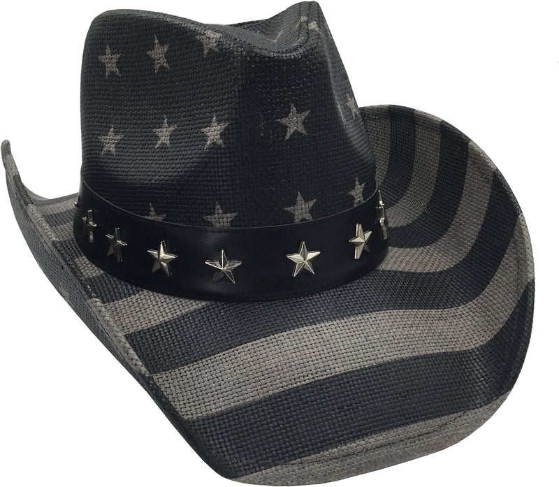 grinderPUNCH Western Outback Cowboy Hat Men's Women's Style Classic Straw Western Cowgirl Hat - Image 1